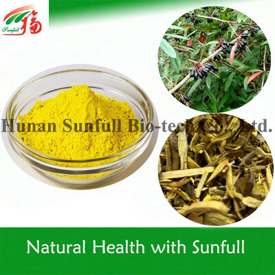 สารสกัดจากเชื้อแบคทีเรีย Berberine Hydrochloride สีเหลือง ขนาดผงคริสตัลจากชนิด Berberis (Barberry) ที่มีหมายเลข CAS 633-65-8